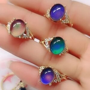 (1) Colorful Color Changing Gold Mood Ring. NWT